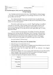 English Worksheet: Plot and Character / Cause and Effect