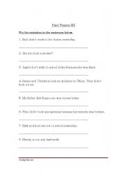 English worksheet: Past Tenses - Exercise