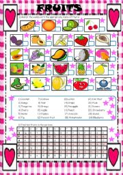 English Worksheet: FRUITS