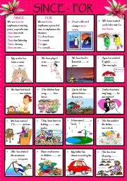 English Worksheet: SINCE - FOR