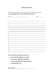 English worksheet: Sentences worksheet