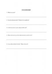 English worksheet: Trying New Foods