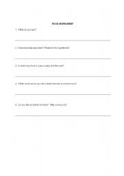 English Worksheet: Trying New Foods