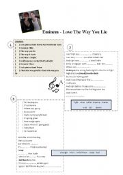 English Worksheet: Music-I love the way you lie