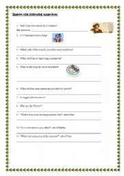 English worksheet: Reporting questions