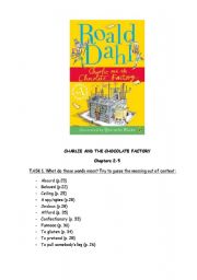 English Worksheet: Charlie and the Chocolate Factory (Chapters 2-5)