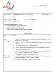 English Worksheet: Writing a Film Review 