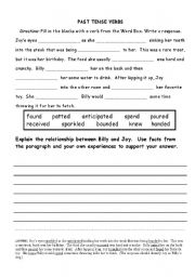 English worksheet: Past Tense