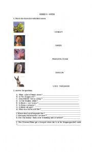 English Worksheet: SHREK 1