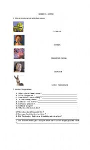 English worksheet: SHREK 1