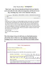 English Worksheet: WEBQUEST BUY NOTHING DAY