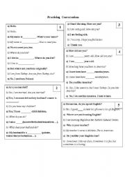 English Worksheet: Practicing Conversations