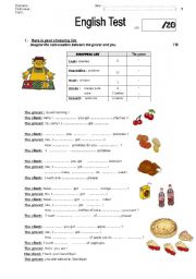 English Worksheet: FOOD (quantities)