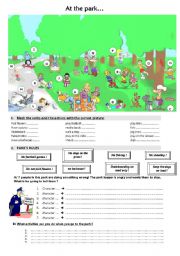 English Worksheet: at the park (interdictions)