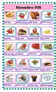 English Worksheet: keeping fit