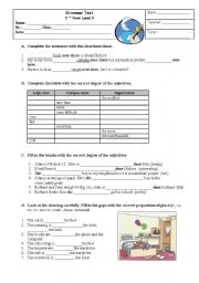 English Worksheet: Grammar test