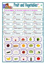 English Worksheet: Fruit and Vegetables