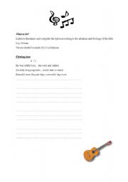 English worksheet: A song