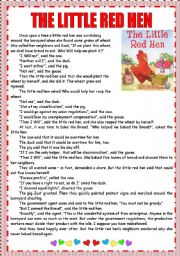 English Worksheet: Lettle Red Hen