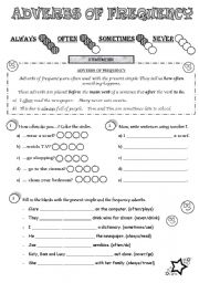 English Worksheet: Frequency Adverbs Revision