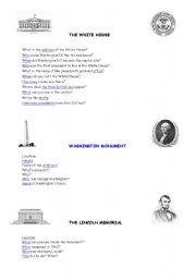 English Worksheet: Washington monuments