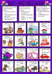 English Worksheet: BUT - AND -BECAUSE