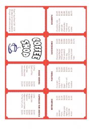 English Worksheet: Restaurant Menu Mini Book - Four different colors