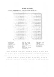 English Worksheet: wordsearch FREE TIME activities