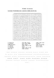 English worksheet: wordsearch FREE TIME activities