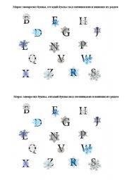 English worksheet: Letters and Snowflakes (guess game)