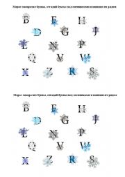 English Worksheet: Letters and Snowflakes (guess game)