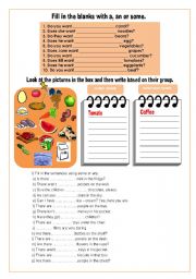 English Worksheet: Some and Any exercises