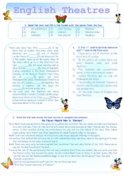 English Worksheet: English thetres