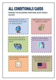 English Worksheet: 16 CARDS USING CONDITIONAL SENTENCES. YOLANDA