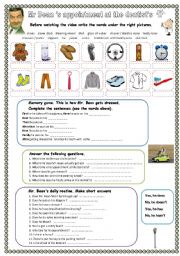 English Worksheet: Mr Beans daily routine