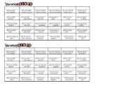 English worksheet: Vacation Bingo