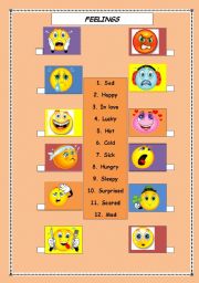 English Worksheet: Feelings