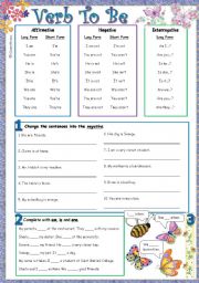 English Worksheet: verb to be