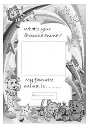 English Worksheet: Favorite animal- portfolio page