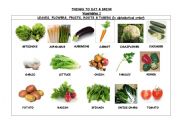 English Worksheet: THINGS TO EAT & DRINK: VEGETABLES