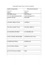 English Worksheet: Franks Evening Routine