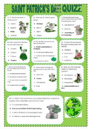 English Worksheet: SAINT PATRICKS DAY -QUIZZ