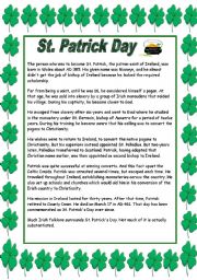 English Worksheet:  St. Patricks story