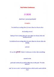 English Worksheet: past perfect continous