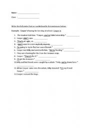English Worksheet: word contractions