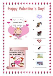 English Worksheet: Valentines day