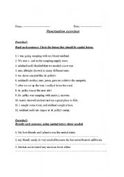 English Worksheet: punctuation exercises