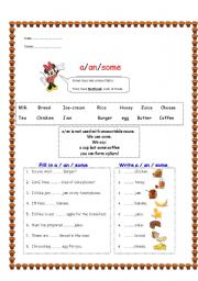 English Worksheet: uncountable nouns