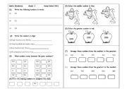 numbers worksheet