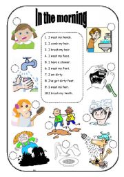 English Worksheet: In the morning - Morning routine